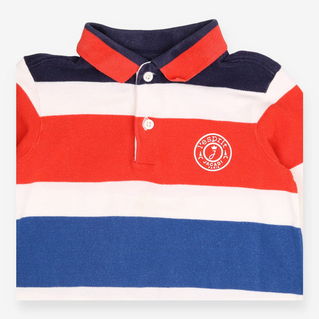 Tee LS polo shirt stripes red white blue