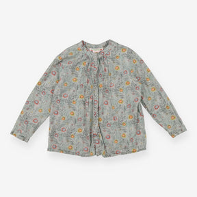 Tunic Button Blue Peacock Print