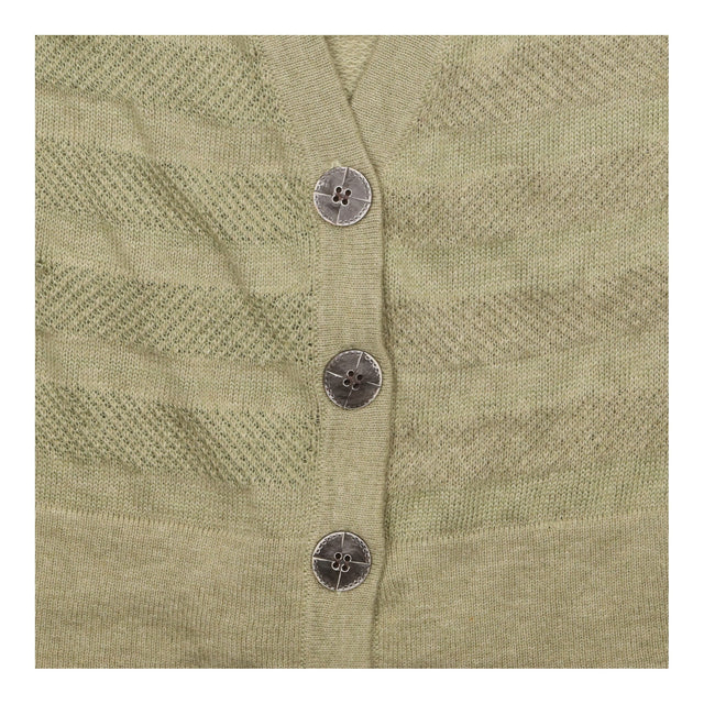 Sleeveless Open Knit Wool Blend Cardigan Shadow Gr