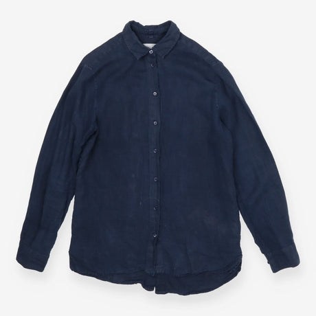 Navy Linen Button Back shirt