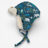 Blue Fleece Lined Hat Polar Bears