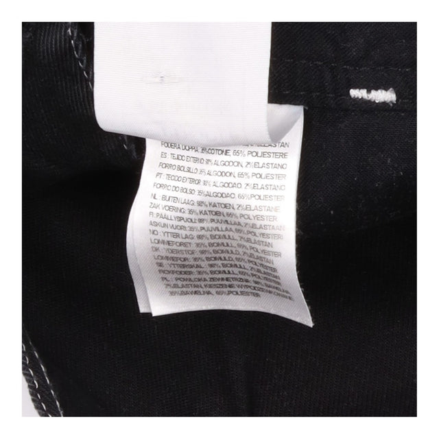 Dungaree Dress Black Contrast Stitch Utility Mid