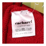 Jumper Red Cable Knit Wool Cotton Crewneck
