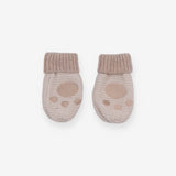 Cream Knit Paw Print Mittens