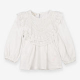 Blouse White Lace Front