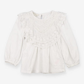 Blouse White Lace Front