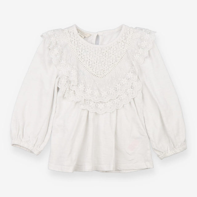 Blouse White Lace Front