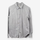 Grey Brushed Cotton Flannel Long Sleeve Shirt