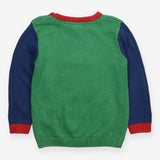 Knit Sweater Green, Blue and Red with Tractor