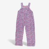Dungarees cord white ditsy floral pink lining