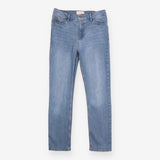 Jeans Light Wash Blue Straight Leg Faded Denim