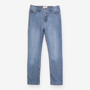 Jeans Light Wash Blue Straight Leg Faded Denim