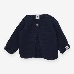 Knitted Cardigan Navy with One Button