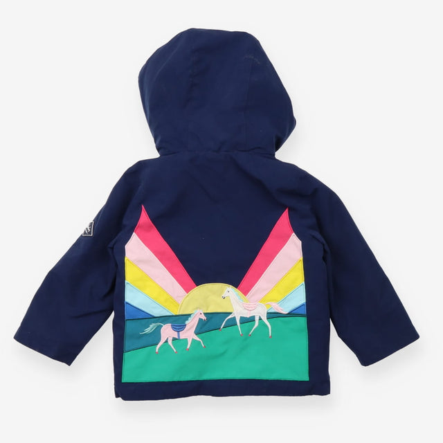 Coat Blue with Applique Unicorns