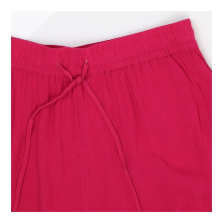 Magenta Crinkle Viscose Pull On Shorts