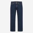 Indigo Dark Wash Stretch Copper Detail Straight Le