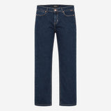 Indigo Dark Wash Stretch Copper Detail Straight Le