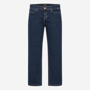 Indigo Dark Wash Stretch Copper Detail Straight Le
