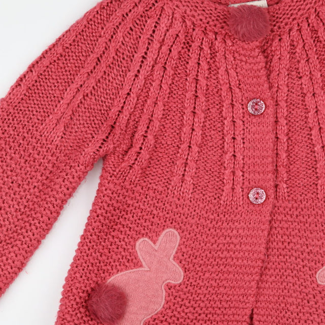 Pink Bunnies Knit Cardigan 