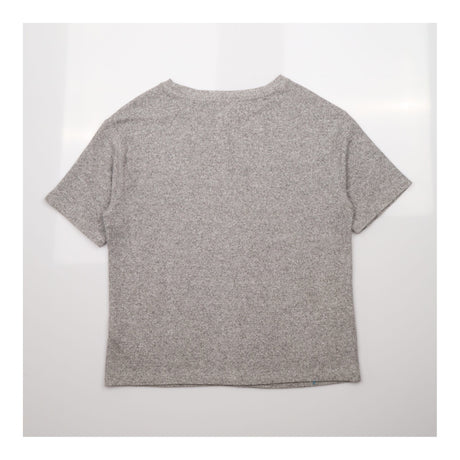 Top Soft Knit Grey Marl Crew Neck Short Sleeve Loo
