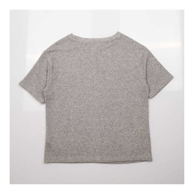 Top Soft Knit Grey Marl Crew Neck Short Sleeve Loo