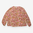100% Silk Paisley Print V-Neck Blouse Pink
