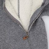 Pramsuit grey woven cream fleece lined