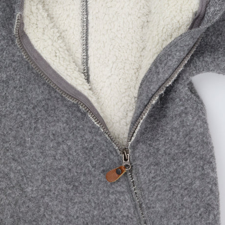 Pramsuit grey woven cream fleece lined