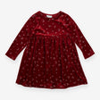 Dress in Velour Burgundy Red with Flowers