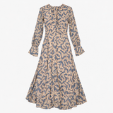 Windly Paisley Long Sleeve Midi Dress