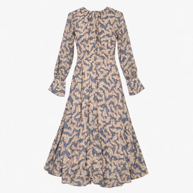 Windly Paisley Long Sleeve Midi Dress
