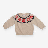 Jumper Knit Oatmeal House Appliques