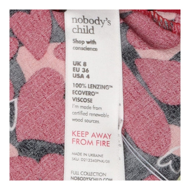 Pink Red Black Heart Print Tea Dress