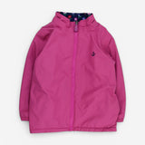 Coat reversible pink raincoat and floral fleece