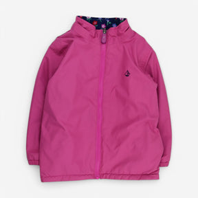 Coat reversible pink raincoat and floral fleece