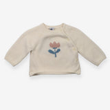 Knit sweater with big flower