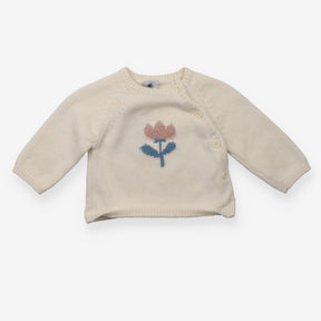 Knit sweater with big flower