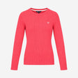 Jumper Pink Cable Knit Long Sleeve Crew Neck