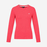 Jumper Pink Cable Knit Long Sleeve Crew Neck