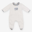 White Sleepsuit with liberty elephant applique