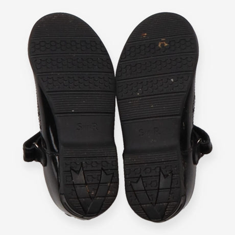 Shoe black patent T-bar velcro