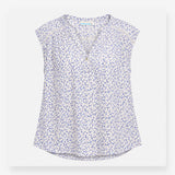 Blue Ditsy Floral Sleeveless Maternity Blouse
