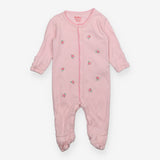 Sleepsuit pink flowers