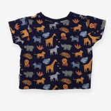 Navy Safari T-shirt Yellow Striped Pocket