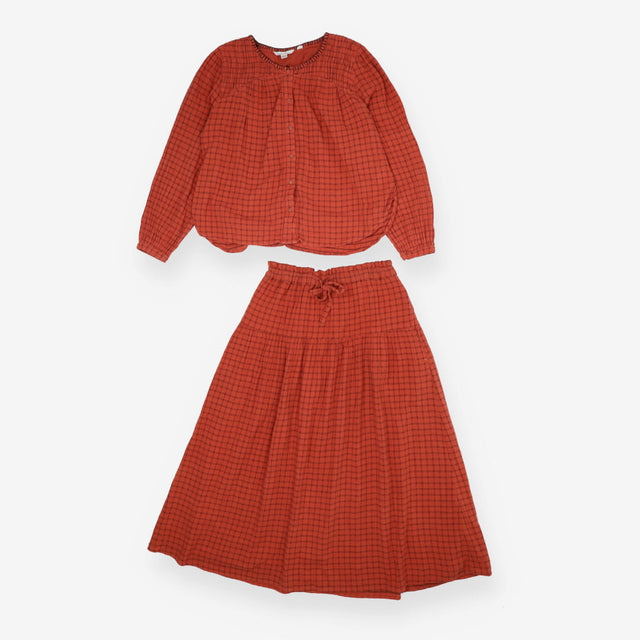 White Stuff Red Tasha Check Skirt And Top Co-ord M