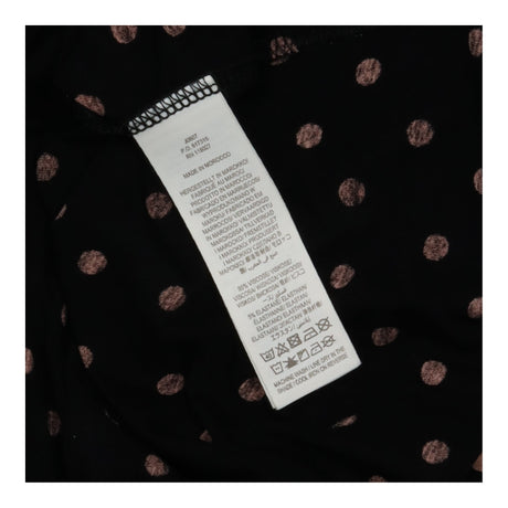 Midi Dress Black Pink Polka Dot Long Sleeve Gather
