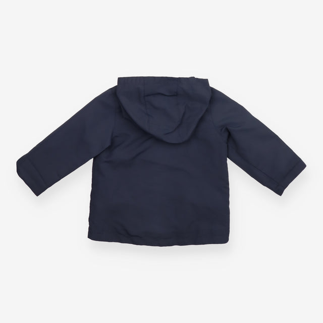 Charcoal Raincoat with Striped Lining 