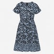 Black Cornflower Blue Floral 100% Viscose Empire W