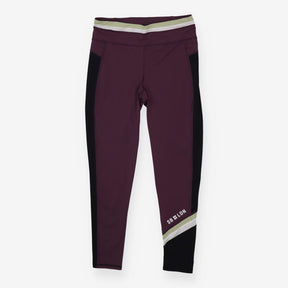 Gym leggings purple, green and black
