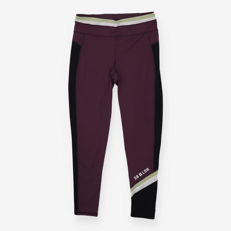 Gym leggings purple, green and black